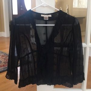 FREE PEOPLE Lace Cardigan Size: SMALL
